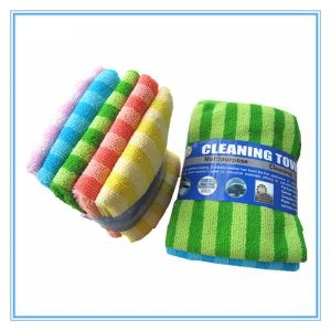 Tissu de lave-vaisselle en microfibre rayé